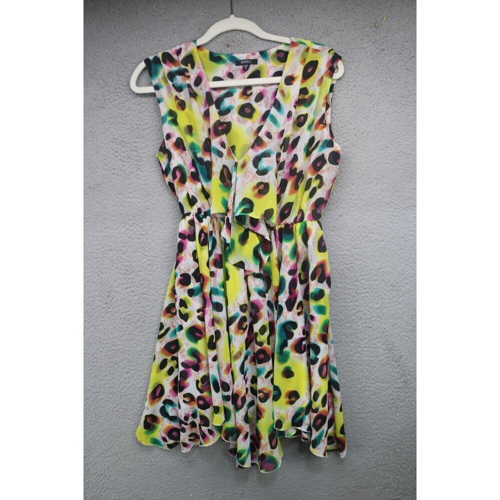 XOXO Chiffon Colorful Asymmetrical Dress-Size Medium-Pockets-Fairy-Whimsigoth